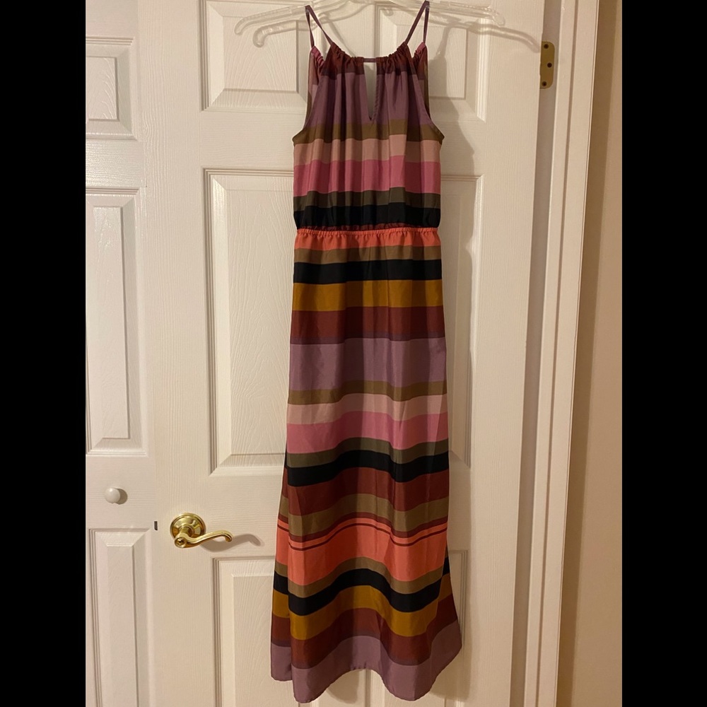 Loft striped maxi dress petite